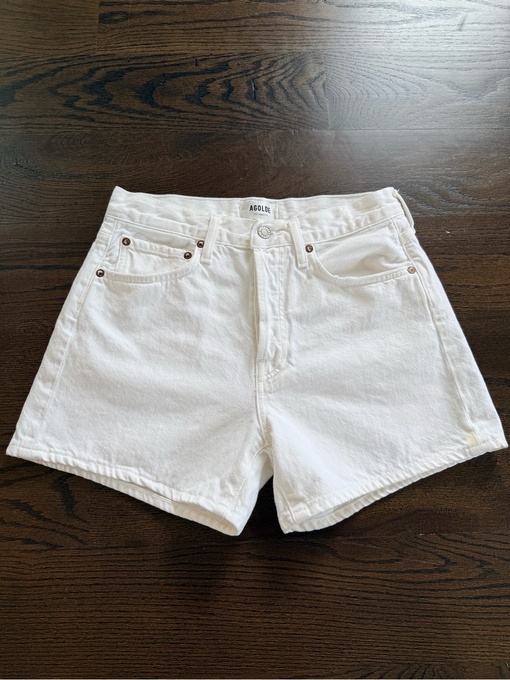 Agolde White Parker Long Short
